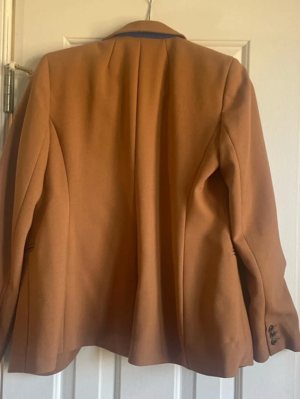 J. Crew Parke Blazer Flannel Wool Camel Tan Size 6 Stretch Quiet Luxury